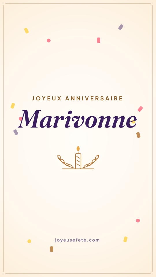 Image « Joyeux anniversaire Marivonne » au format story