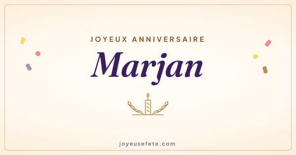 Image « Joyeux anniversaire Marjan » au format large