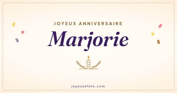 Image « Joyeux anniversaire Marjorie » au format large