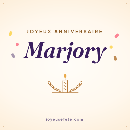 Image carrée « Joyeux anniversaire Marjory » pour WhatsApp