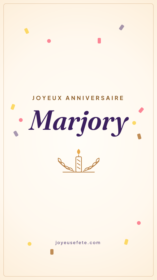 Image « Joyeux anniversaire Marjory » au format story