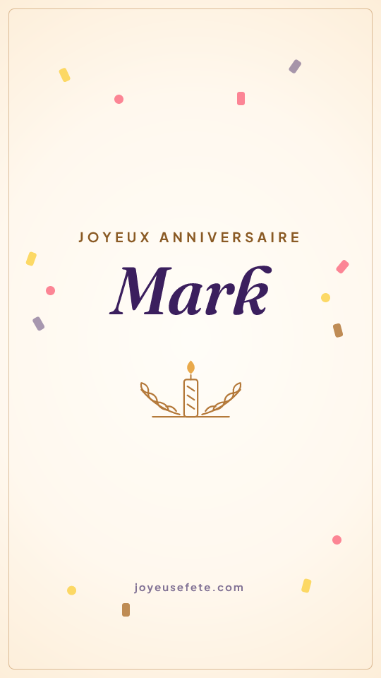 Image « Joyeux anniversaire Mark » au format story