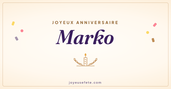 Image « Joyeux anniversaire Marko » au format large