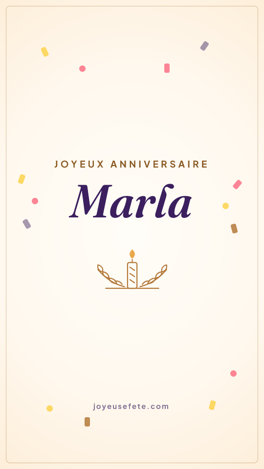 Image « Joyeux anniversaire Marla » au format story