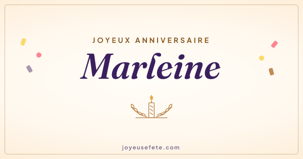 Image « Joyeux anniversaire Marleine » au format large