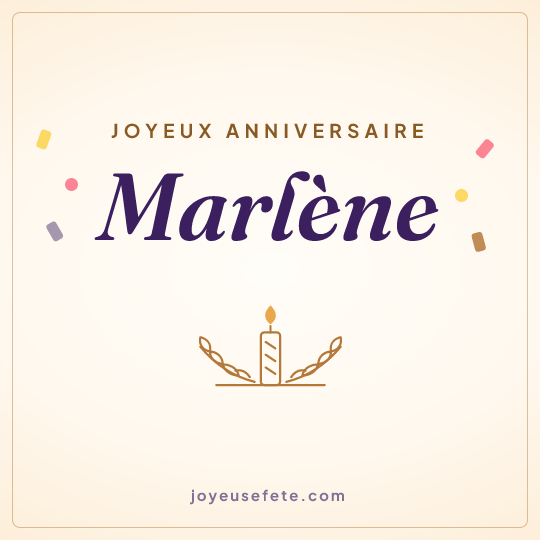 Image carrée « Joyeux anniversaire Marlène » pour WhatsApp