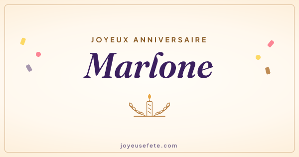Image « Joyeux anniversaire Marlone » au format large