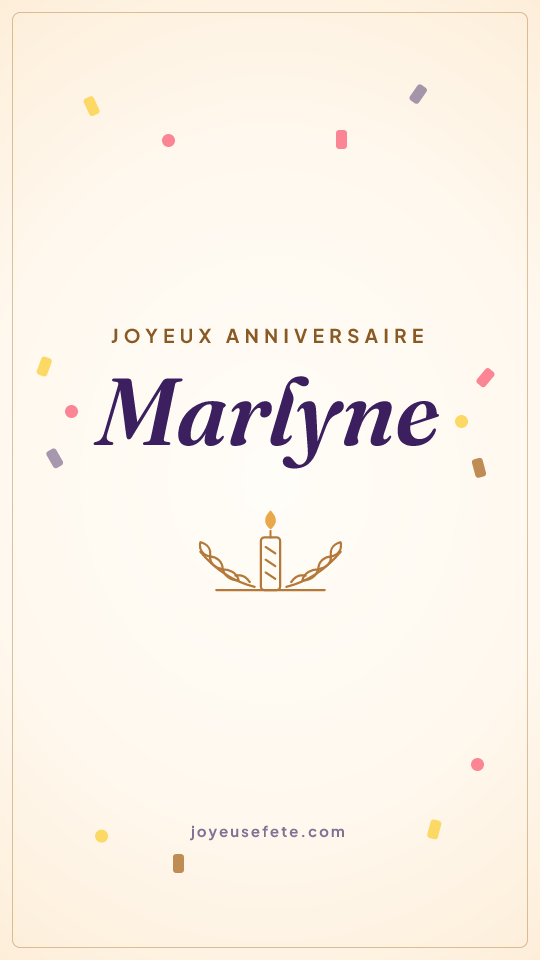 Image « Joyeux anniversaire Marlyne » au format story