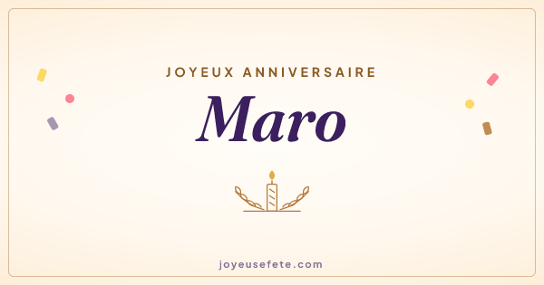 Image « Joyeux anniversaire Maro » au format large