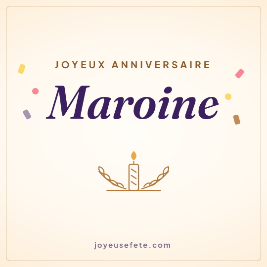 Image carrée « Joyeux anniversaire Maroine » pour WhatsApp