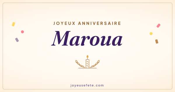 Image « Joyeux anniversaire Maroua » au format large