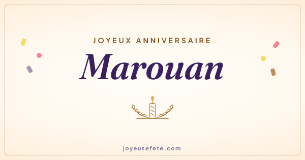 Image « Joyeux anniversaire Marouan » au format large