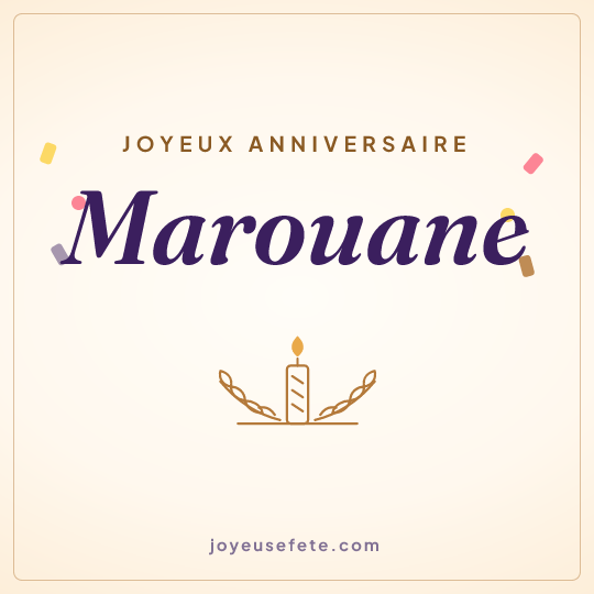 Image carrée « Joyeux anniversaire Marouane » pour WhatsApp