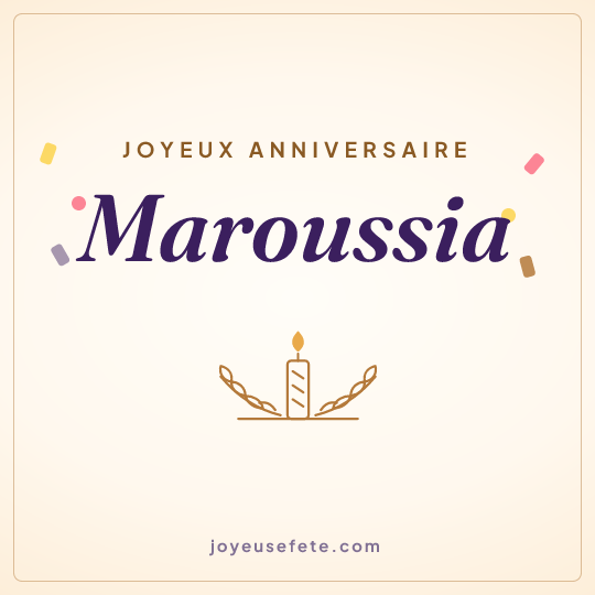Image carrée « Joyeux anniversaire Maroussia » pour WhatsApp