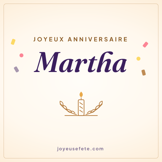 Image carrée « Joyeux anniversaire Martha » pour WhatsApp