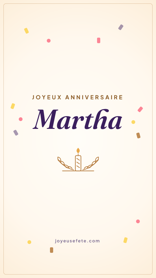 Image « Joyeux anniversaire Martha » au format story
