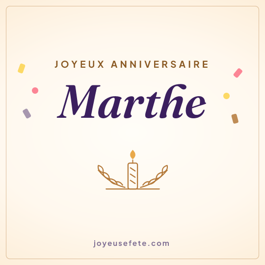 Image carrée « Joyeux anniversaire Marthe » pour WhatsApp