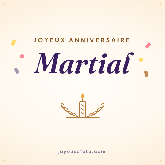 Image carrée « Joyeux anniversaire Martial » pour WhatsApp
