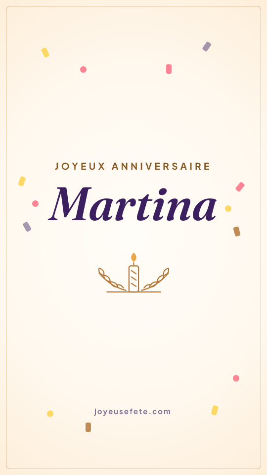 Image « Joyeux anniversaire Martina » au format story