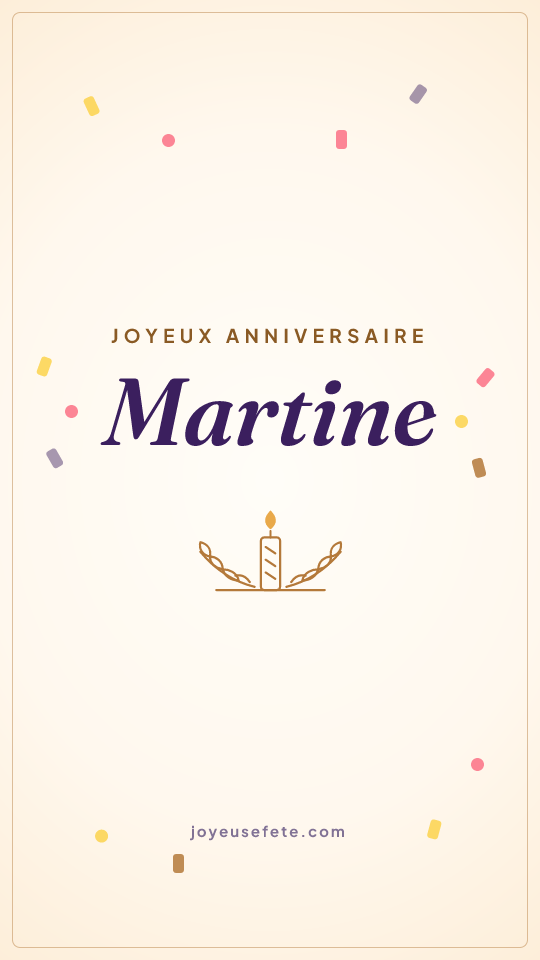 Image « Joyeux anniversaire Martine » au format story