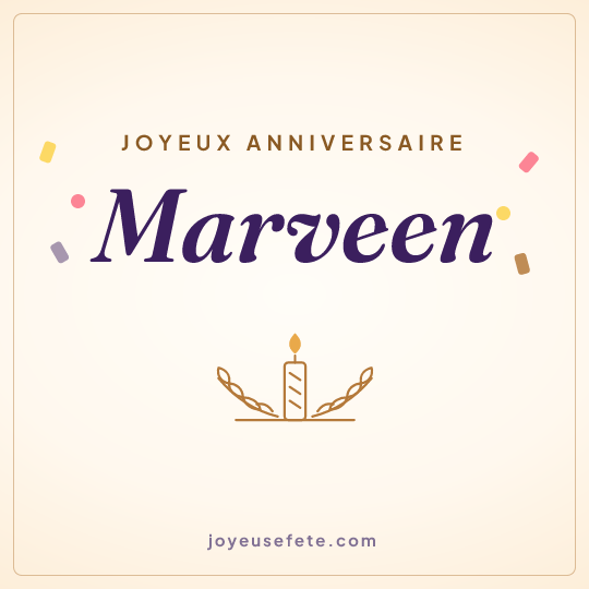 Image carrée « Joyeux anniversaire Marveen » pour WhatsApp