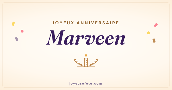 Image « Joyeux anniversaire Marveen » au format large