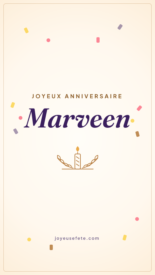Image « Joyeux anniversaire Marveen » au format story