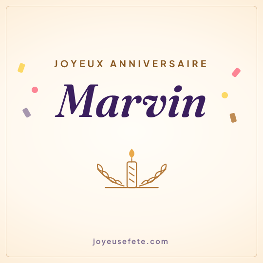 Image carrée « Joyeux anniversaire Marvin » pour WhatsApp