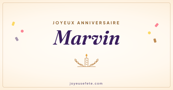 Image « Joyeux anniversaire Marvin » au format large