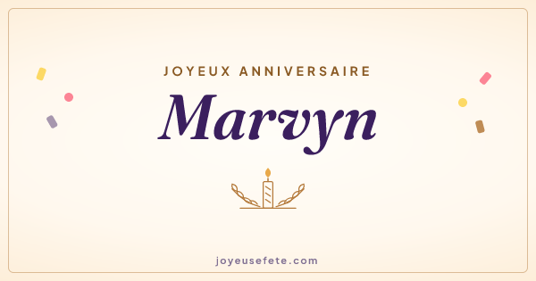 Image « Joyeux anniversaire Marvyn » au format large