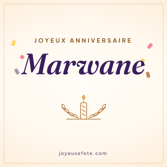 Image carrée « Joyeux anniversaire Marwane » pour WhatsApp