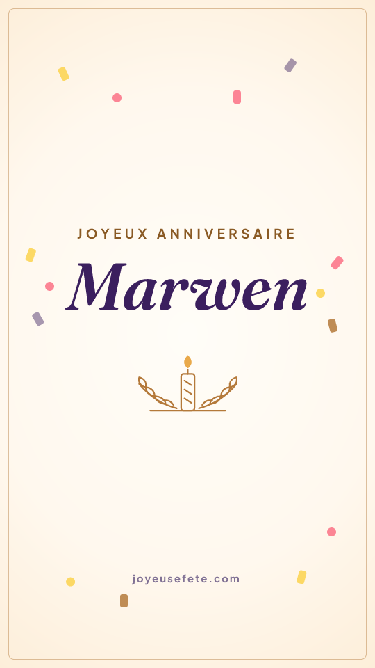 Image « Joyeux anniversaire Marwen » au format story