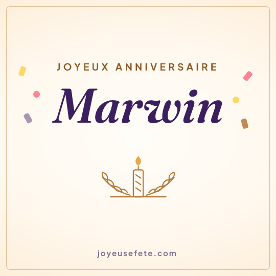 Image carrée « Joyeux anniversaire Marwin » pour WhatsApp