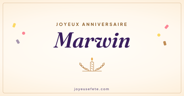 Image « Joyeux anniversaire Marwin » au format large