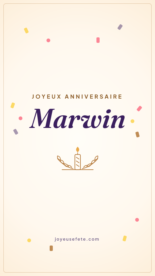 Image « Joyeux anniversaire Marwin » au format story