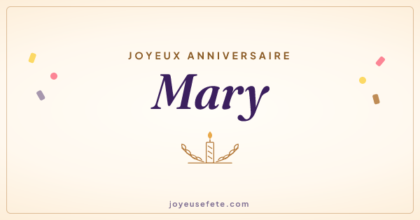 Image « Joyeux anniversaire Mary » au format large