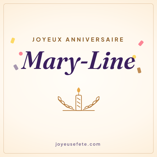 Image carrée « Joyeux anniversaire Mary-Line » pour WhatsApp