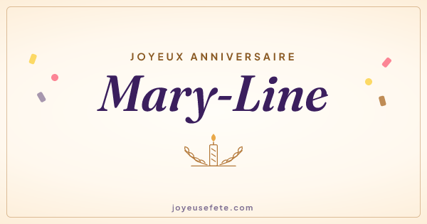 Image « Joyeux anniversaire Mary-Line » au format large