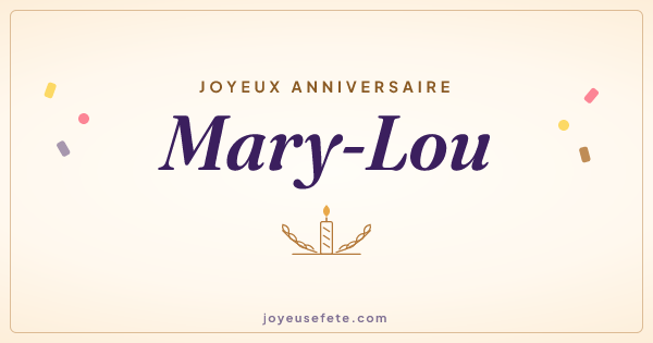 Image « Joyeux anniversaire Mary-Lou » au format large