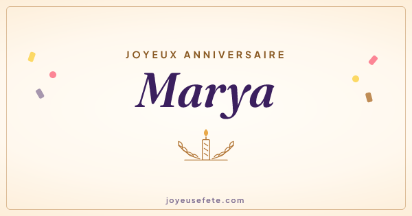 Image « Joyeux anniversaire Marya » au format large