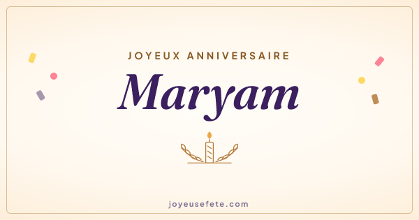 Image « Joyeux anniversaire Maryam » au format large