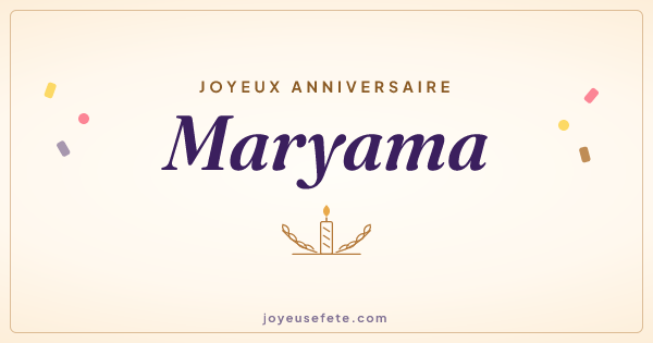 Image « Joyeux anniversaire Maryama » au format large
