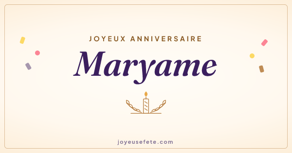Image « Joyeux anniversaire Maryame » au format large