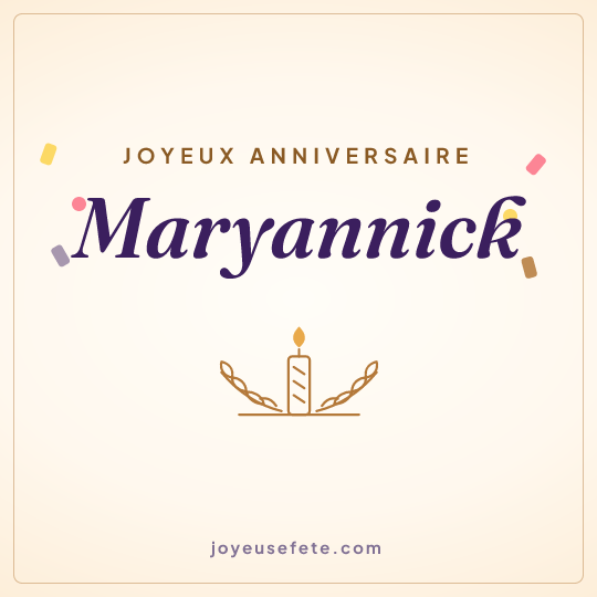 Image carrée « Joyeux anniversaire Maryannick » pour WhatsApp