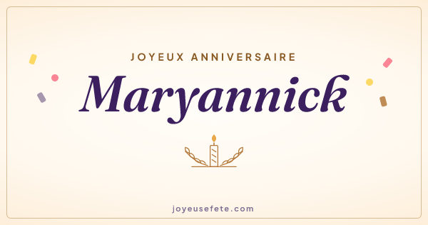 Image « Joyeux anniversaire Maryannick » au format large