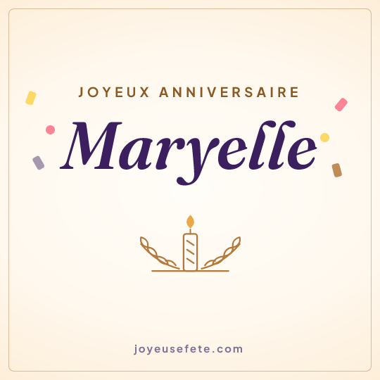 Image carrée « Joyeux anniversaire Maryelle » pour WhatsApp