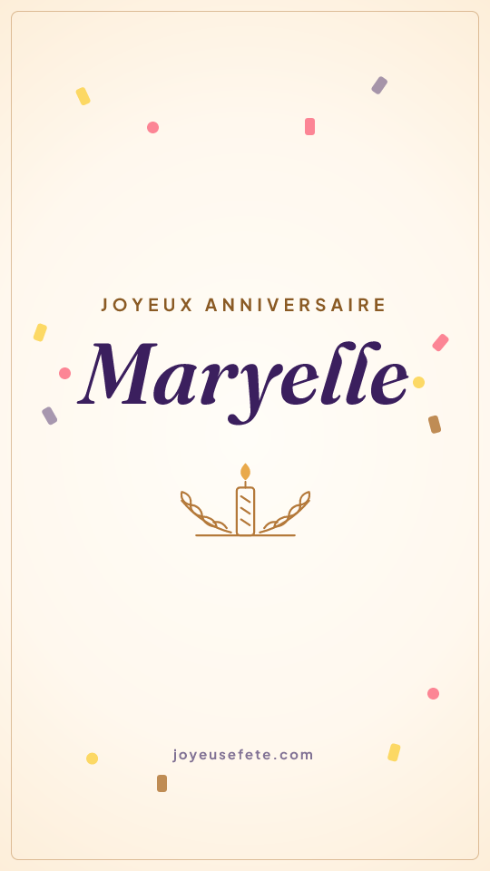 Image « Joyeux anniversaire Maryelle » au format story