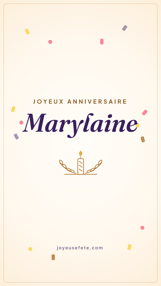 Image « Joyeux anniversaire Marylaine » au format story