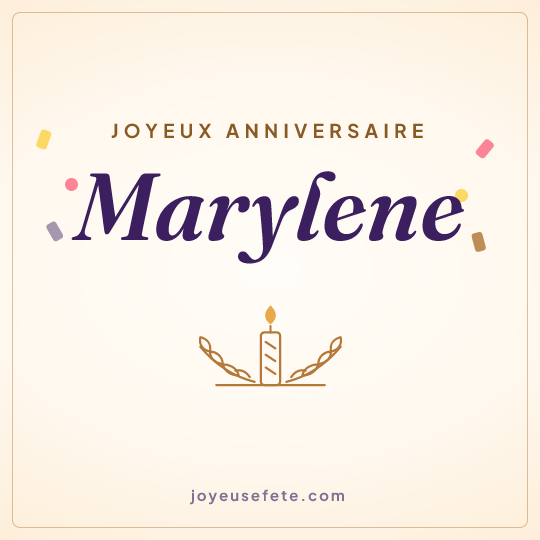 Image carrée « Joyeux anniversaire Marylene » pour WhatsApp