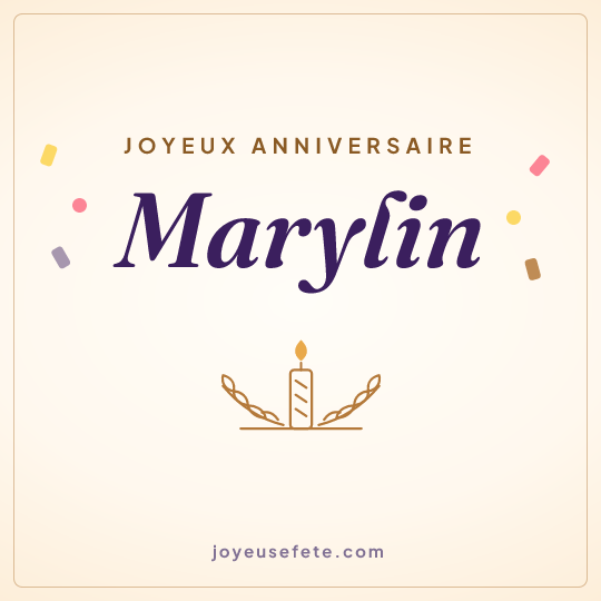 Image carrée « Joyeux anniversaire Marylin » pour WhatsApp